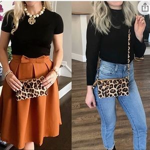 Leopard print crossbody purse~